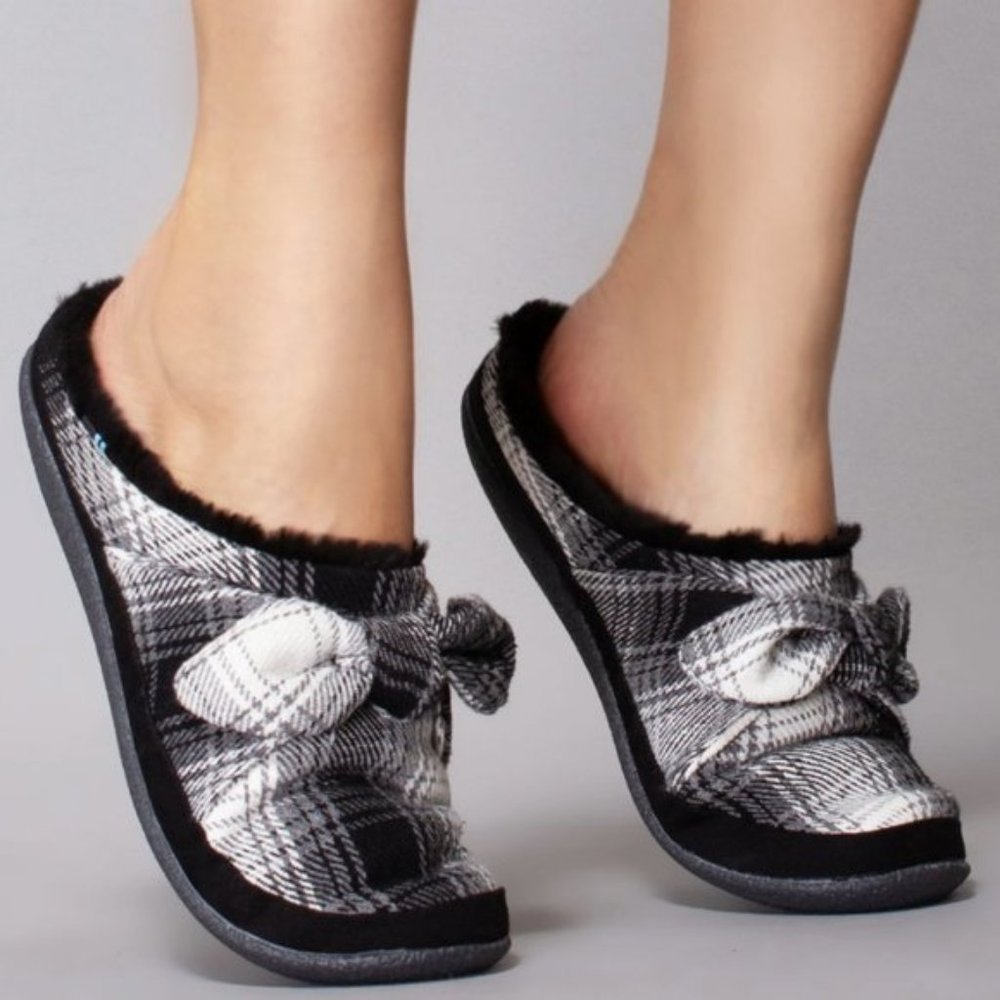 TOMS Plaid Bow Mule Slippers